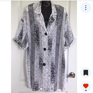 Vintage Black And White Printed Tunic